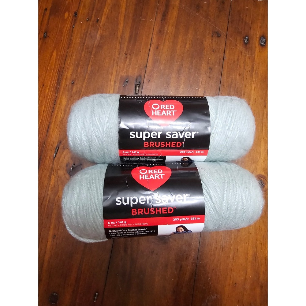 Red heart super saver brushed teal pastel 2 skeins‎